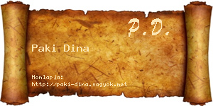 Paki Dina névjegykártya
